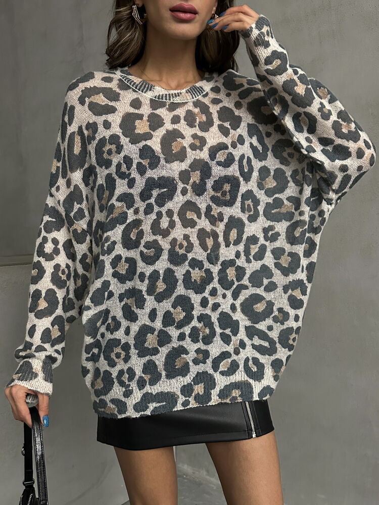 leopard knitted cardigan