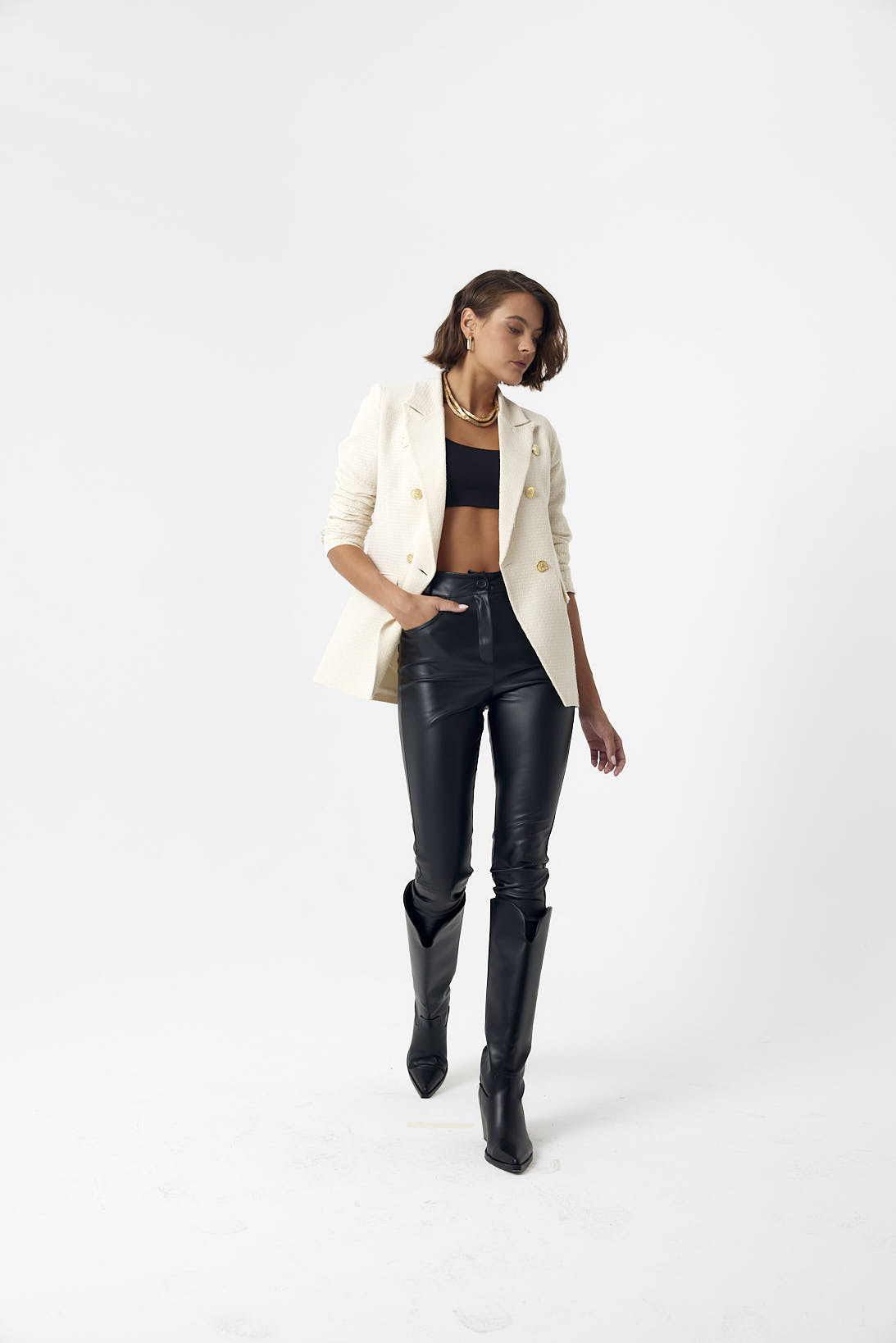 Classic Leather Trousers - Black