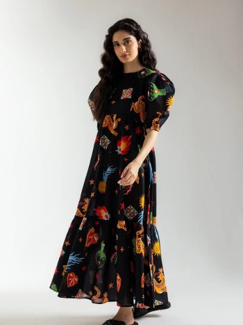 Elegant white floral summer midi dress for women - Biljiki Fashion