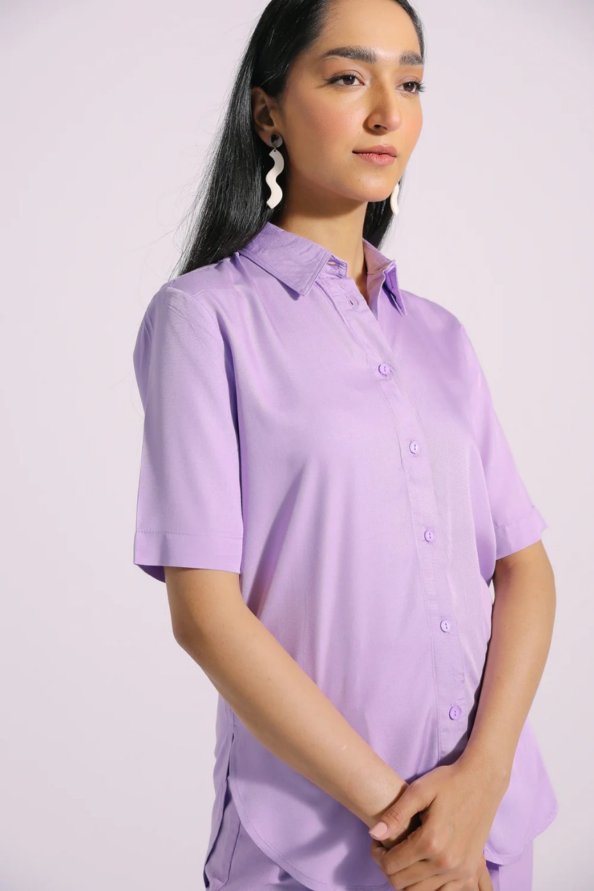 Pastel Lilac Button-Down Shirt - Image 4