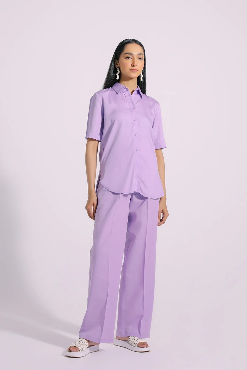 Pastel Lilac Button-Down Shirt - Image 3